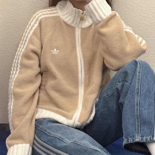 W Knit Track Top Magical Light Brown