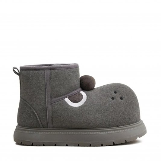 Cute Puppy Suede Small Charcoal Ash
