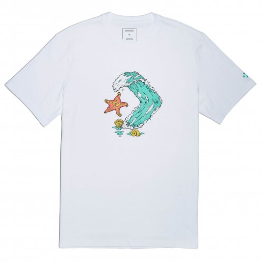 Star Chevron Waves Tee White