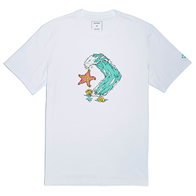 Star Chevron Waves Tee White