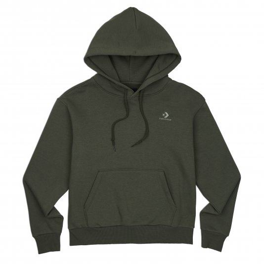Embroidered Star Chevron Pullover Hoodie BB Khaki