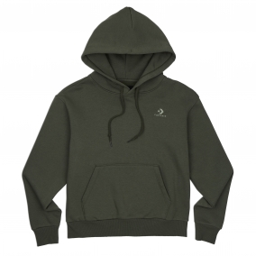 Embroidered Star Chevron Pullover Hoodie BB Khaki