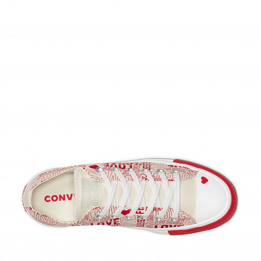 Chuck Taylor All Star OX Love Fearlessly Egret/University Red/White