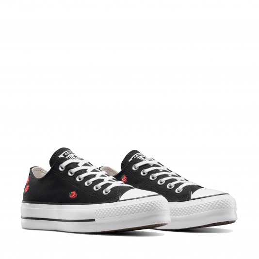 Chuck Taylor All Star Platform Embroidered Strawberries OX Black/Soft Red/White