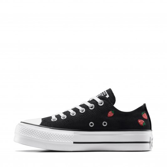 Chuck Taylor All Star Platform Embroidered Strawberries OX Black/Soft Red/White