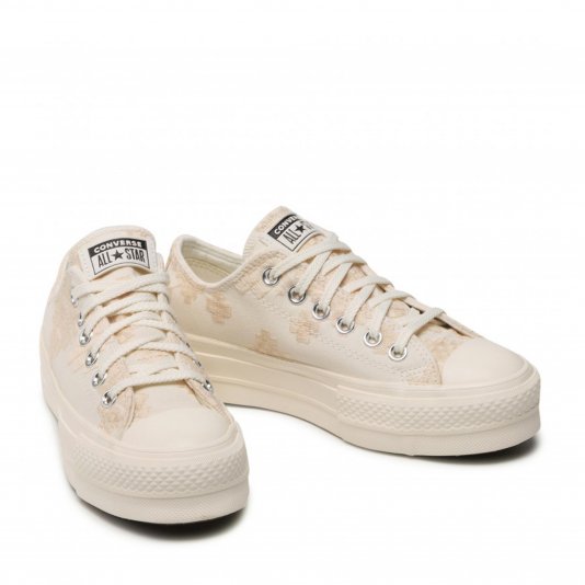 Chuck Taylor All Star Platform Tonal Embroidery OX Vintage White/Egret
