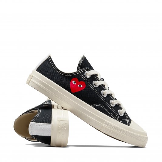 Chuck Taylor Vintage 70 X Comme des Garcons PLAY Single Heart OX HI Black/Red/Egret