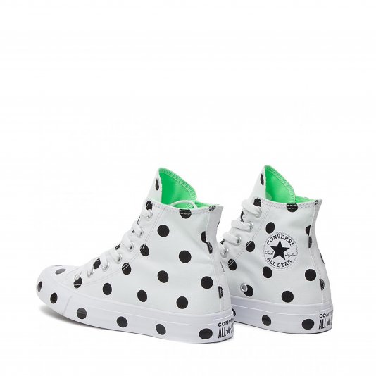 Chuck Taylor All Star HI Dots White/Black/Illusion Green