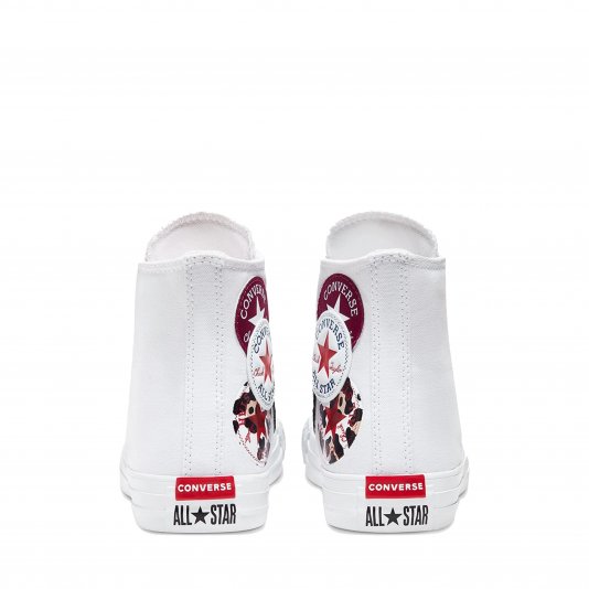 Chuck Taylor All Star Logo Play HI White/Rush Blue/Rose Maroon