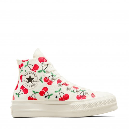 Chuck Taylor All Star Platform Cherries HI Egret/Red/Green