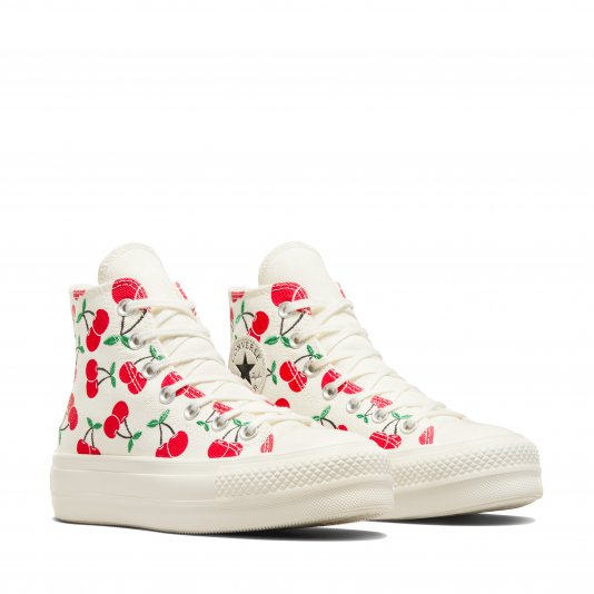 Chuck Taylor All Star Platform Cherries HI Egret/Red/Green