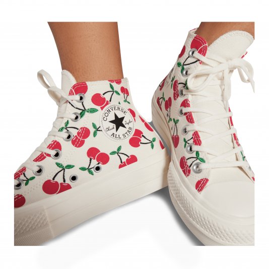 Chuck Taylor All Star Platform Cherries HI Egret/Red/Green