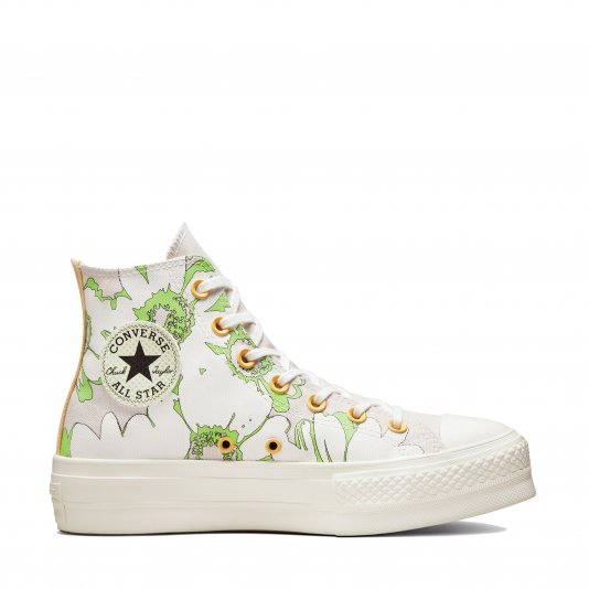 Chuck Taylor All Star Platform Crafted Florals HI Desert Sand/Lime Rave