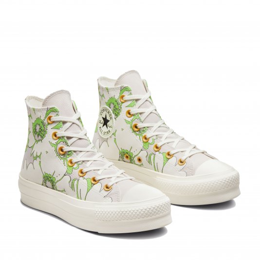 Chuck Taylor All Star Platform Crafted Florals HI Desert Sand/Lime Rave