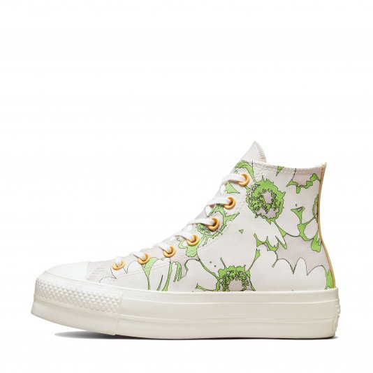 Chuck Taylor All Star Platform Crafted Florals HI Desert Sand/Lime Rave