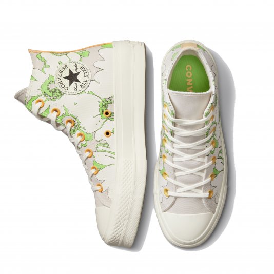 Chuck Taylor All Star Platform Crafted Florals HI Desert Sand/Lime Rave