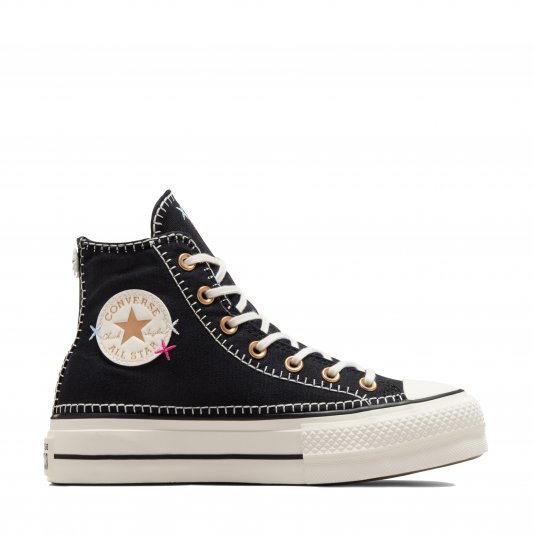 Chuck Taylor All Star Platform Crafted Stitching HI Black/Egret/Gold