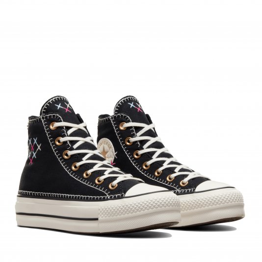 Chuck Taylor All Star Platform Crafted Stitching HI Black/Egret/Gold