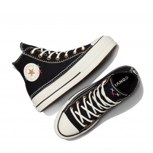 Chuck Taylor All Star Platform Crafted Stitching HI Black/Egret/Gold