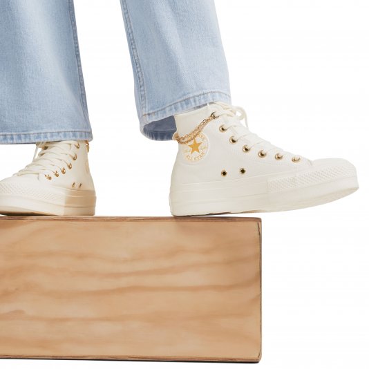 Chuck Taylor All Star Platform Gold Chain HI Egret/Thriftshop Yellow