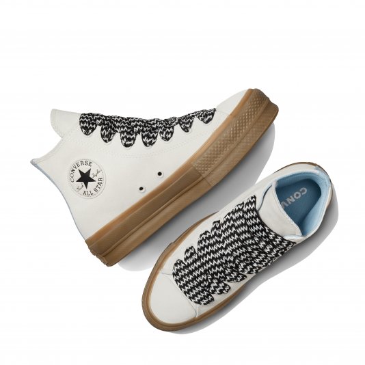 Chuck Taylor All Star Platform HI Vintage White/Out Of The Blue Suede