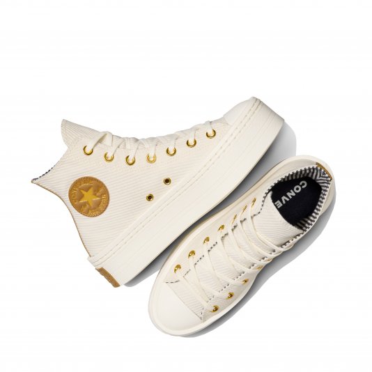 Chuck Taylor All Star Platform Modern HI Egret/Trek Tan/Gold