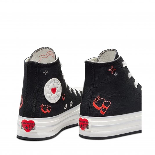 Chuck Taylor All Star Platform Y2K Heart HI Black/Vintage White