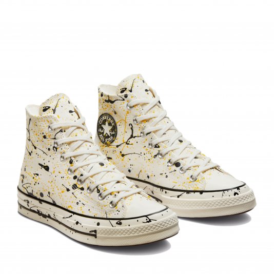 Chuck Taylor Vintage 70 Archive Paint Splatter HI Egret/Black/Amarillo