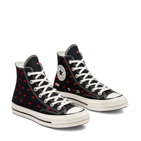 Chuck Taylor Vintage 70 Embroidered Lips HI Black/University Red ( У )