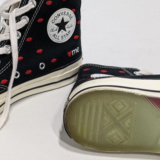 Chuck Taylor Vintage 70 Embroidered Lips HI Black/University Red ( У )