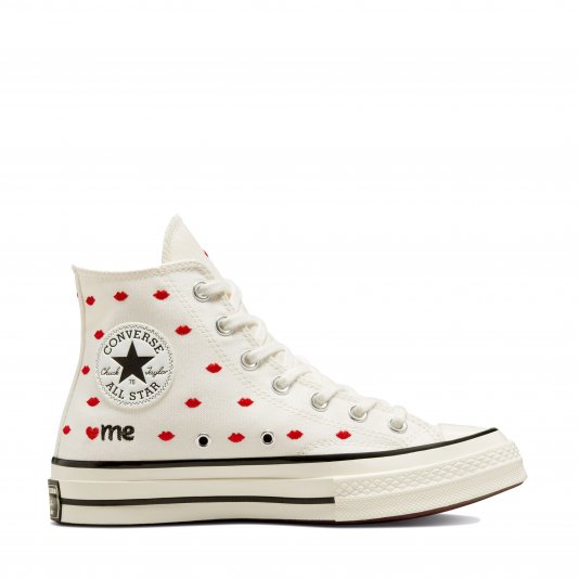 Chuck Taylor Vintage 70 Embroidered Lips HI Vintage White/University Red