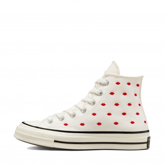 Chuck Taylor Vintage 70 Embroidered Lips HI Vintage White/University Red