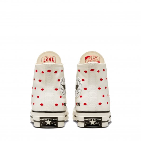 Chuck Taylor Vintage 70 Embroidered Lips HI Vintage White/University Red