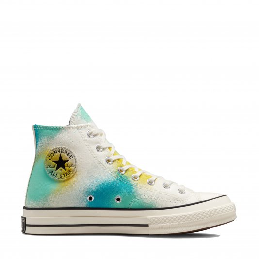 Chuck Taylor Vintage 70 Spray Paint HI Egret/Cyber Teal/Bright Bud