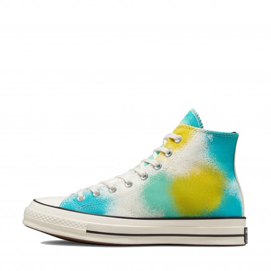 Chuck Taylor Vintage 70 Spray Paint HI Egret/Cyber Teal/Bright Bud