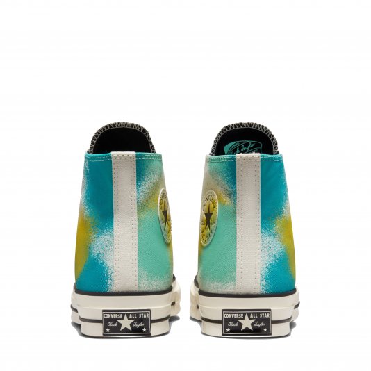 Chuck Taylor Vintage 70 Spray Paint HI Egret/Cyber Teal/Bright Bud