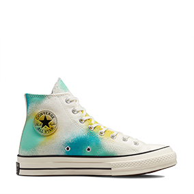 Chuck Taylor Vintage 70 Spray Paint HI Egret/Cyber Teal/Bright Bud