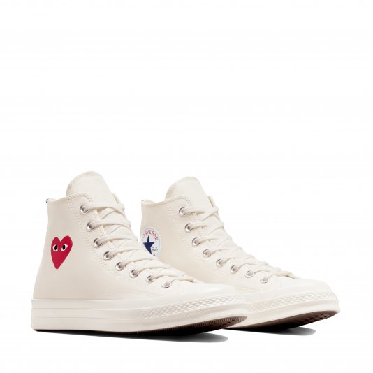 Chuck Taylor Vintage 70 X Comme des Garcons PLAY HI Milk/Red/Black