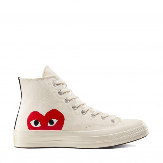 Chuck Taylor Vintage 70 X Comme des Garcons PLAY HI Milk/White/High Risk Red