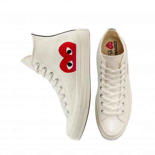 Chuck Taylor Vintage 70 X Comme des Garcons PLAY HI Milk/White/High Risk Red