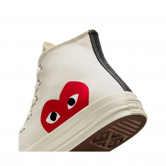 Chuck Taylor Vintage 70 X Comme des Garcons PLAY HI Milk/White/High Risk Red