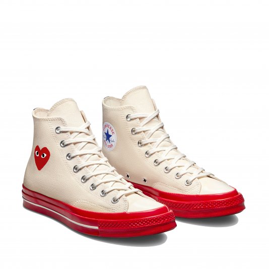 Chuck Taylor Vintage 70 X Comme des Garcons PLAY HI Pristine/Red