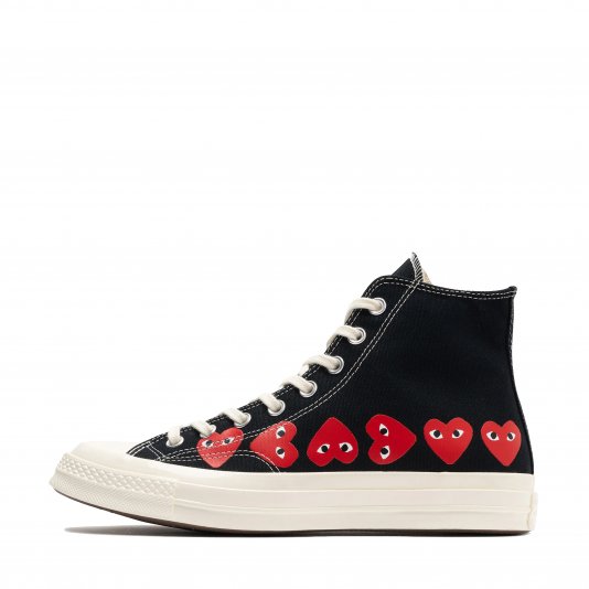 Chuck Taylor Vintage 70 X Comme des Garcons PLAY Multi Heart HI Black/White/High Risk Red