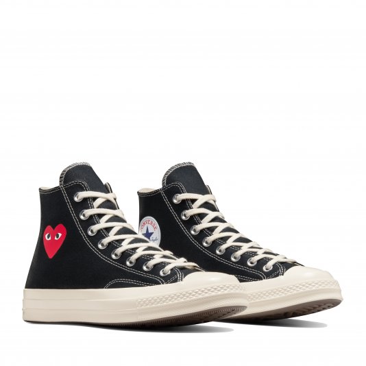 Chuck Taylor Vintage 70 X Comme des Garcons PLAY Single Heart HI Black/Red/Egret