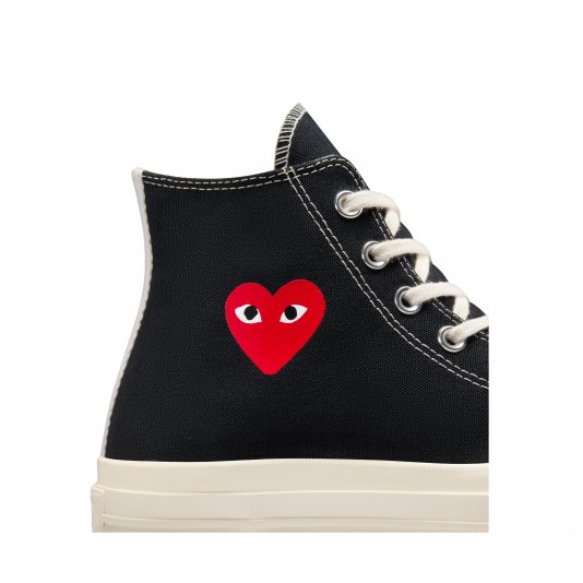 Chuck Taylor Vintage 70 X Comme des Garcons PLAY Single Heart HI Black/Red/Egret