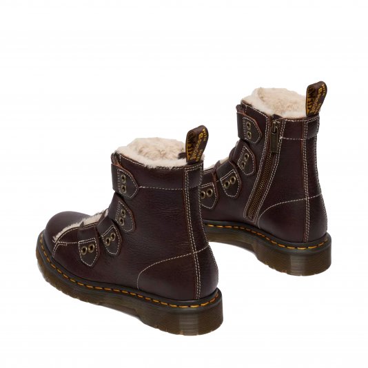 1460 Zip Faux Fur Lined Dark Brown Grizzly