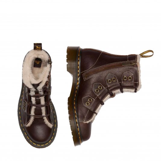 1460 Zip Faux Fur Lined Dark Brown Grizzly