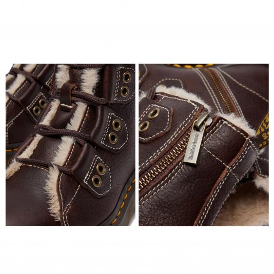 1460 Zip Faux Fur Lined Dark Brown Grizzly