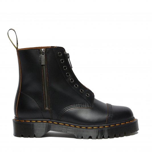 1460 Bex Zip Laceless Black Vintage Smooth