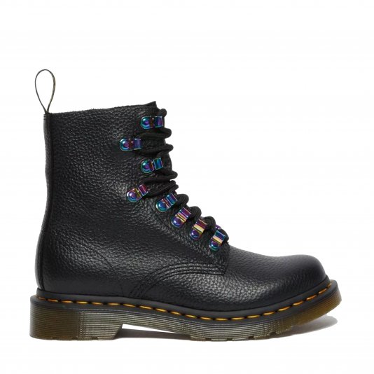 1460 Pascal Iridescent Hardware Black Milled Nappa
